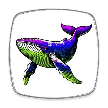 Whale - Square fridge magnet - white - Front