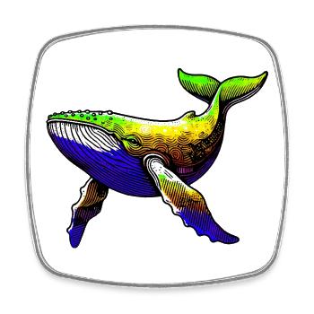 Whale - Square fridge magnet - white - Front