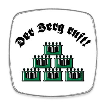 Der Berg Ruft! (Bier Bierkästen Bierkisten / Grün) - Viereckiger Kühlschrankmagnet - Weiß - Vorne