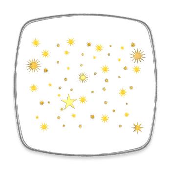 Goldene Sternenfunken - Viereckiger Kühlschrankmagnet - Weiß - Vorne