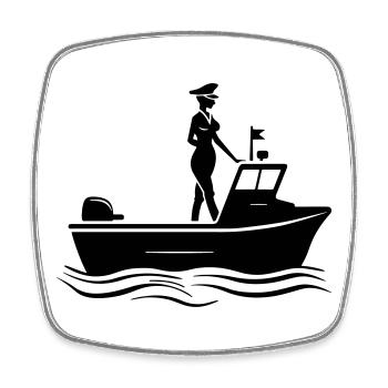 Kapitän Frau Boot - Viereckiger Kühlschrankmagnet - Weiß - Vorne