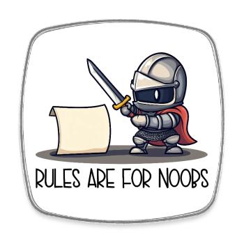 Cute Knight vs Scroll – Rules Are For - Square fridge magnet - white - Front