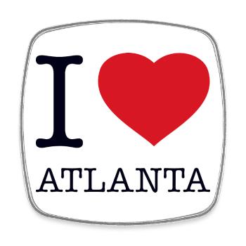 I LOVE ATLANTA - Square fridge magnet - white - Front