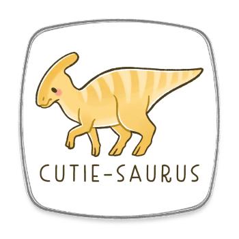 Cute Dino Cutie-Saurus - Square fridge magnet - white - Front