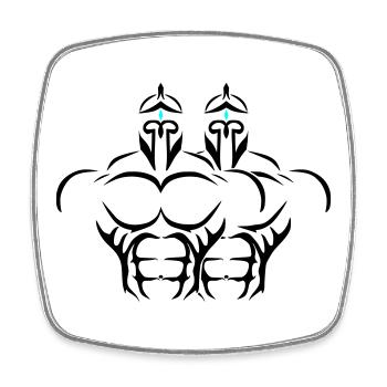 Alpha Twins Deluxe - Viereckiger Kühlschrankmagnet - Weiß - Vorne
