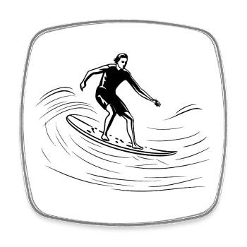 Surfer Sketch - Square fridge magnet - white - Front