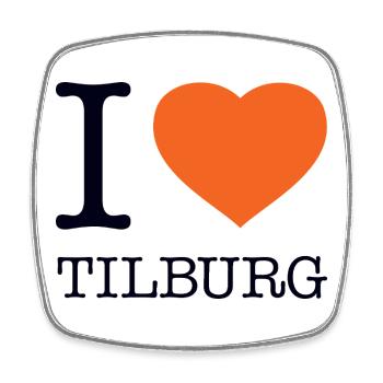 J’ADORE TILBURG - Magnet carré - blanc - Devant