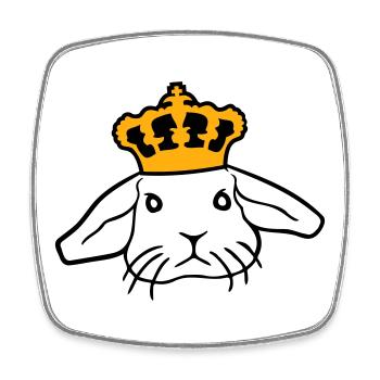 Royal Bunny Crown King Queen Prince Princess - Square fridge magnet - white - Front