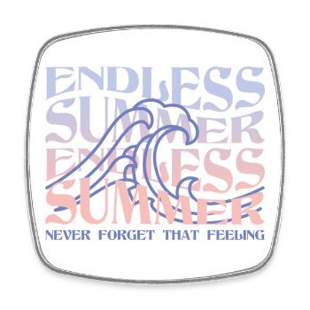 Endless Summer – Vagues et ambiance de plage - Magnet carré - blanc - Devant