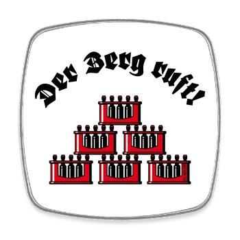 XDer Berg Ruft! (Bier Bierkästen Bierkisten / Rot) - Viereckiger Kühlschrankmagnet - Weiß - Vorne