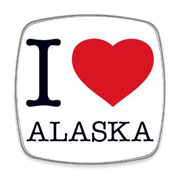 I LOVE ALASKA - Viereckiger Kühlschrankmagnet - Weiß - Vorne