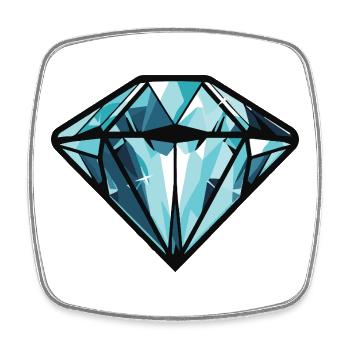 Diamant Symbol - Viereckiger Kühlschrankmagnet - Weiß - Vorne