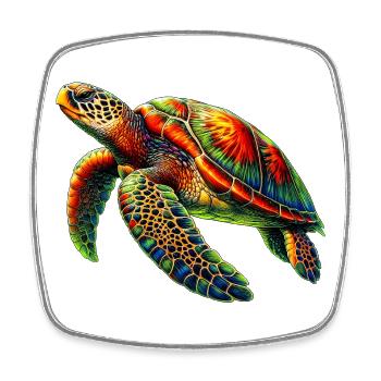 Sea turtle - Square fridge magnet - white - Front