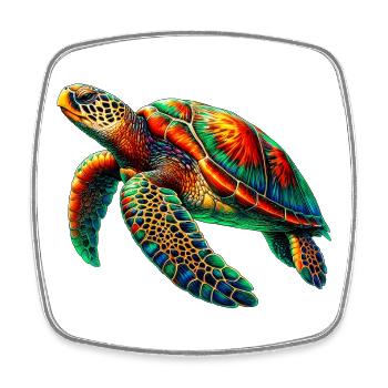 Sea turtle - Square fridge magnet - white - Front