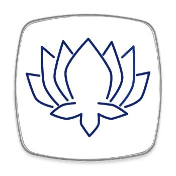 Lotusblau Linien-Print - Viereckiger Kühlschrankmagnet - Weiß - Vorne