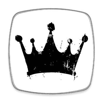 Symbole de la couronne Silhouette - Magnet carré - blanc - Devant