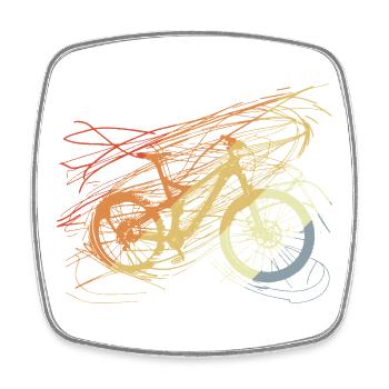 Bicycle Sketch Vintage - Square fridge magnet - white - Front