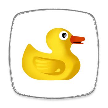 Cute rubber duck - Square fridge magnet - white - Front