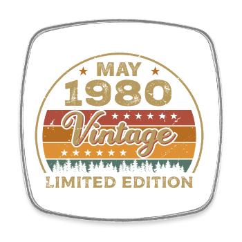 May Gift May 1980 Jubilee May 1980 May 1980 - Square fridge magnet - white - Front