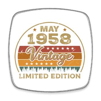 Mai Geschenk Mai 1958 Jubiläum Mai 1958 May 1958 - Viereckiger Kühlschrankmagnet - Weiß - Vorne