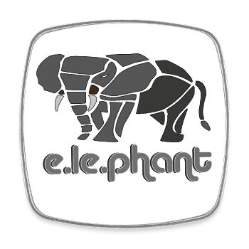 e.le.phant - Square fridge magnet - white - Front