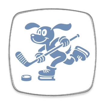 Dachshund Hockey Silhouette Minimalist - Square fridge magnet - white - Front