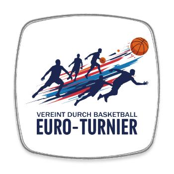 Basketball Turnier - Viereckiger Kühlschrankmagnet - Weiß - Vorne