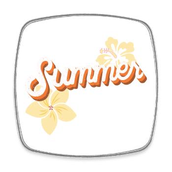 Summer Vibes – Blumenliebe & Sonnenschein - Viereckiger Kühlschrankmagnet - Weiß - Vorne