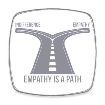 Empathie ist ein Weg - Viereckiger Kühlschrankmagnet - Weiß - Vorne