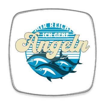 Angler Chaos Motiv Design Fischer angeln Geschenk - Viereckiger Kühlschrankmagnet - Weiß - Vorne