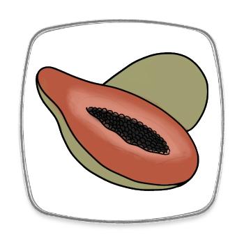 Delicious Fruit Papaya - Square fridge magnet - white - Front