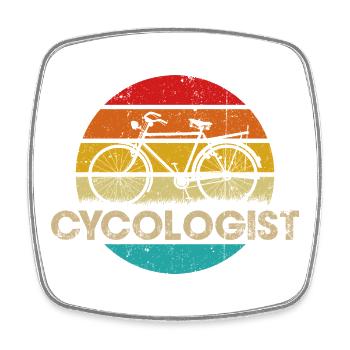 Vintage Bicycle Sunset Design - Square fridge magnet - white - Front