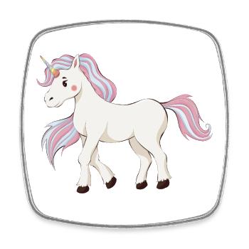 Licorne - Magnet carré - blanc - Devant