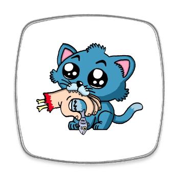 The kitten is hungry! - Square fridge magnet - white - Front