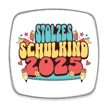 Stolzes Schulkind 2025 - Viereckiger Kühlschrankmagnet - Weiß - Vorne