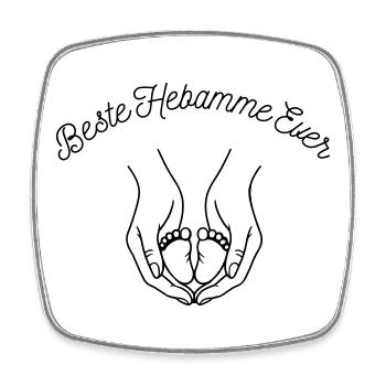 Beste Hebamme Ever - personalisierbares Design - Viereckiger Kühlschrankmagnet - Weiß - Vorne