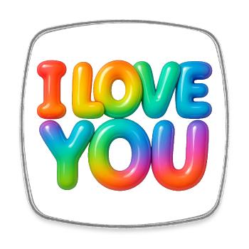 I love you - Viereckiger Kühlschrankmagnet - Weiß - Vorne