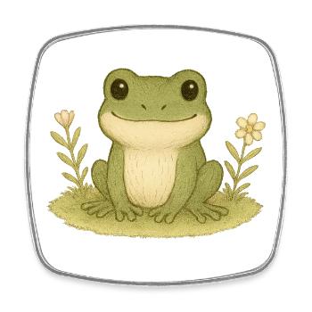 Nordic Forest - Frog - Square fridge magnet - white - Front