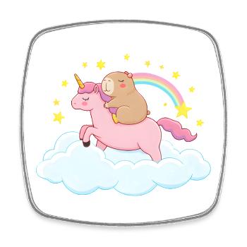 Capybara und Einhorn – eine traumhafte Reise - Viereckiger Kühlschrankmagnet - Weiß - Vorne