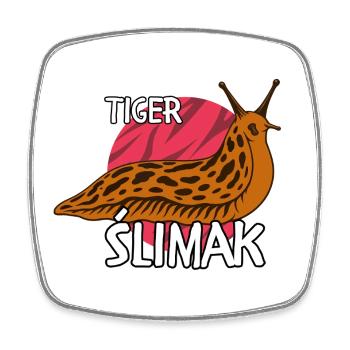 Tiger Ślimak | Lustiges polnisches Meme Shirt - Viereckiger Kühlschrankmagnet - Weiß - Vorne