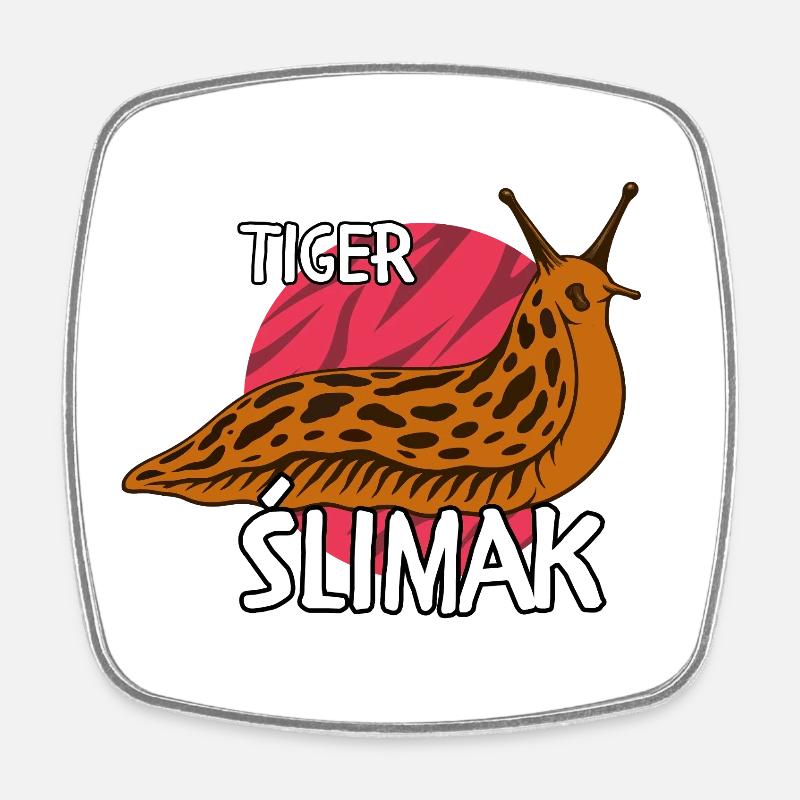 Tiger Ślimak | Funny Polish Meme Shirt - Square fridge magnet - white