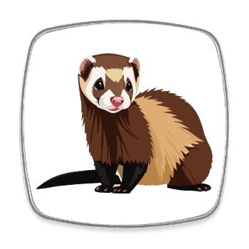 Beautiful Ferret for Animal Lovers - Square fridge magnet - white - Front