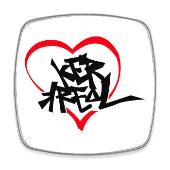 I love Ker Kreol - Square fridge magnet - white - Front