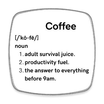 coffee - Square fridge magnet - white - Front