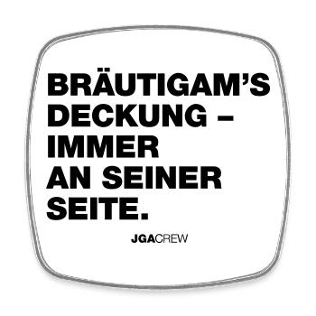 Bräutigams Deckung (JGA - Jungesellenabschied) - Viereckiger Kühlschrankmagnet - Weiß - Vorne