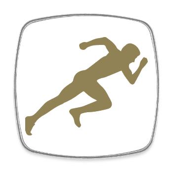 Minimalist Silhouette Sprinter Sprint - Square fridge magnet - white - Front
