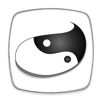 Yin-Yang Symbol in Tropfenform – Balance Design - Viereckiger Kühlschrankmagnet - Weiß - Vorne