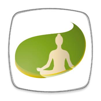 Yoga Silhouette in grüner Tropfenform – Zen Design - Viereckiger Kühlschrankmagnet - Weiß - Vorne
