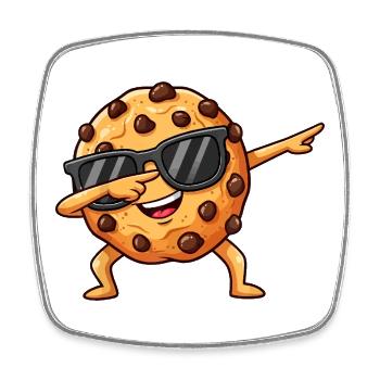 Schokoladenkeks-Cartoon-Figur - Viereckiger Kühlschrankmagnet - Weiß - Vorne