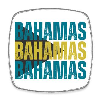 Bahamas Flag, I Love Bahamas - Square fridge magnet - white - Front